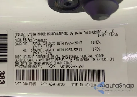 2017 Toyota Tacoma Double Cab from USA, damaged, VIN 3TMCZ5AN4HM062777